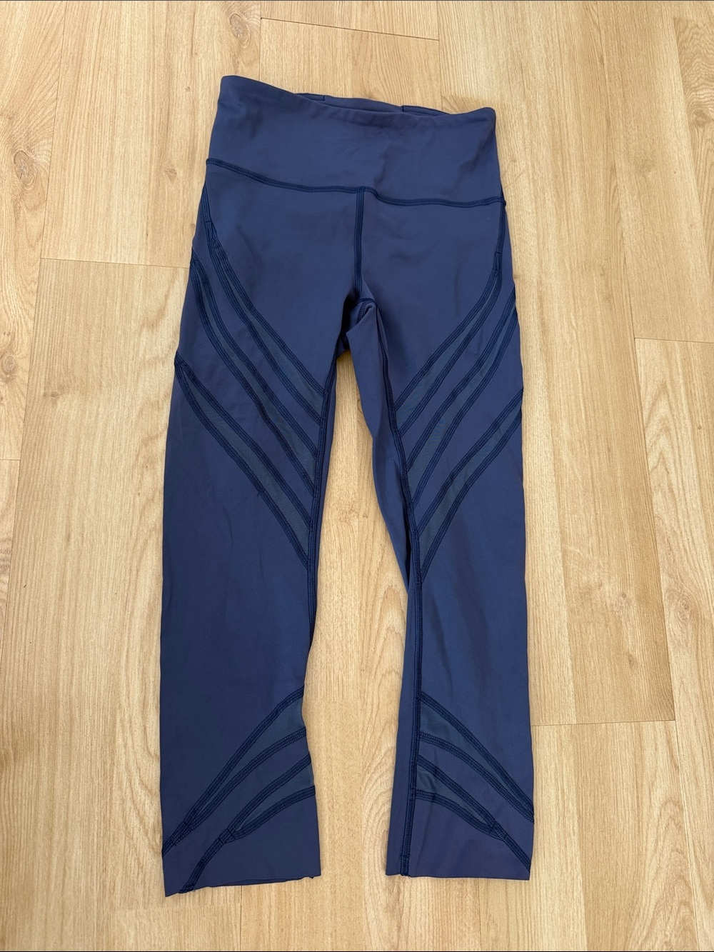 lululemon athletica Navy Blue High-Waist Leggings with Chevron Detail